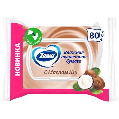 Туалетная бумага Влажная ZEMMA 80шт С Маслом Ши