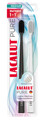 Зубная щетка LACALUT 2шт Pure средней жесткости 1+1