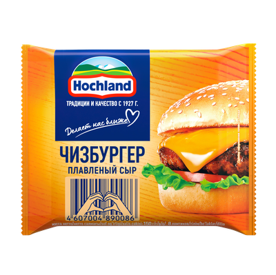 Сыр плавленый Hochland Чизбургер, ломтики, 150г