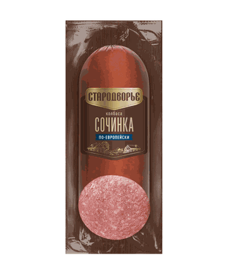 Колбаса в/к Стародворье Сочинка срез по-европейски с сочной грудинкой 0,3 кг
