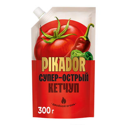 Томатный кетчуп PIKADOR супер-острый, 300 г, Россия