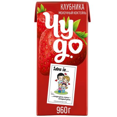 Коктейль молочный Чудо клубника 2% 960г