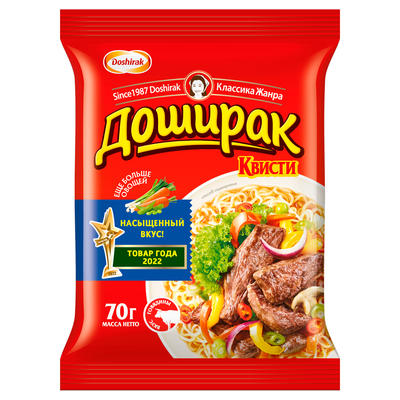 Лапша быстрого приготовления Доширак Квисти со вкусом говядины 70г