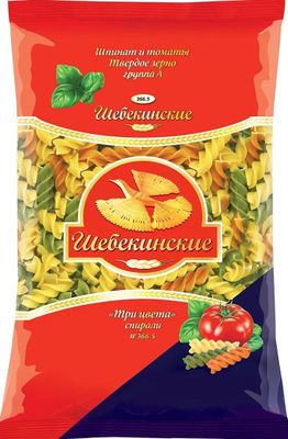 Макароны Шебекинские Спирали Три цвета 450г