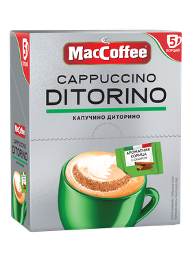Кофейный напиток MacCoffee Капучино Диторино с корицей растворимый 25,5г×5шт×20