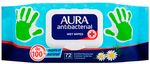 Влажные салфетки AURA Antibacterial 72шт Антибактериальные ромашка с крышкой