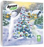 Салфетки бумажные новогодние BGREEN 3сл 20шт 33*33см Умка