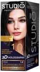 Крем-краска для волос STUDIO 3D Golografic 50/50/15мл 1.0 Чёрный*6