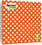 BGREEN 2сл 20шт 33*33см Салфетки бумажные Горох на оранжевом
