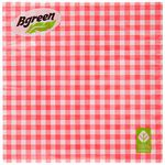 BGREEN 2сл 20шт 33*33см Салфетки бумажные Клетка красная