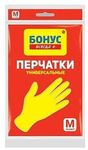 Перчатки хозяйственные BONUS 1шт латексные универсальные M (30шт/ящ)