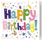 BGREEN 2сл 50шт 24*24см Салфетки бумажнын Happy Birthday