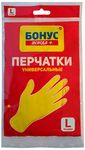 Перчатки хозяйственные BONUS 1шт латексные универсальные L (30шт/ящ)
