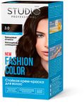 Крем-краска для волос STUDIO FASHION COLOR 50/50/15мл Тёмно-каштановый 3.0