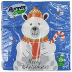 Салфетки бумажные новогодние BGREEN 3сл 20шт 33*33см Мишка на севере