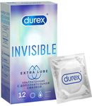 Презервативы Durex Invisible Extra Lube №12 из натурального латекса
