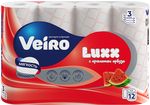 Бумага туалетная VEIRO Luxx 12шт 3сл ароматизированная Арбуз Белая