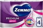 Бумажные полотенца ZEMMA 4шт 2сл Premium Декор