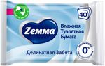 Туалетная бумага Влажная ZEMMA 40шт Деликатная Забота