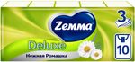 Носовые платки Zemma Deluxe 10шт 3сл Нежная ромашка