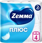 Туалетная бумага ZEMMA Плюс 4шт 2сл Белая