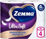 Туалетная бумага ZEMMA 4шт 4сл Ultra Soft