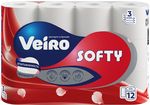 Бумага туалетная VEIRO 12шт 3сл Softy БЕЛЫЙ