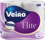 Бумага туалетная VEIRO 4шт 4сл Elite БЕЛЫЙ