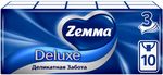 ZEMMA Deluxe10шт 3сл Носовые платки Деликатная Забота (выписка кратно 10 шт!!!)