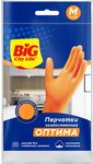 Перчатки&nbsp;хозяйственные&nbsp;BIG&nbsp;City&nbsp;латексные&nbsp;Оптима&nbsp;оранжевые&nbsp;M&nbsp;(30шт/ящ) (ПЭУ)