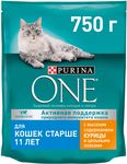 Корм сухой Purina One для кошек старше 11 лет курица и злаки 750г