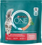 Сухой корм Purina One для стерилизованных кошек лосось, пшеница, тунец 1,5кг