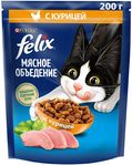 Сухой корм для кошек Феликс Мясное объедение С курицей 200г