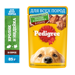 Влажный корм Pedigree для взрослых собак всех пород, с кроликом и индейкой в соусе, 85г