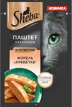 Корм Sheba для взрослых кошек паштет с форелью и добавлением креветки 75г
