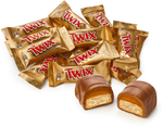 Шоколадные конфеты Twix minis с карамелью и печеньем, 7 кг
