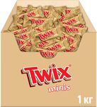 Шоколадные конфеты Twix minis с карамелью и печеньем, 1 кг
