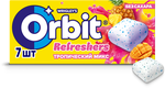 Жевательная резинка Orbit Refreshers Тропический микс, освежающие кубики без сахара, 16 г