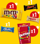 Сладкий подарок M&M'S и друзья Снежный шар на Новый Год, набор конфет M&M's, Mars, Twix, Milky Way, Skittles, 148г