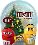 Сладкий подарок M&M'S и друзья Снежный шар на Новый Год, набор конфет M&M's, Mars, Twix, Milky Way, Skittles, 148г