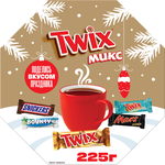 Новогодний подарок Twix микс, набор конфет Twix, Snickers, Bounty, Milky Way, Mars, Skittles, 225 г