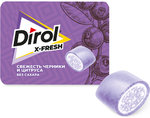 Жевательная резинка DIROL X-FRESH Свежесть Черники и Цитруса без сахара со вкусом черники и цитрусовых фруктов, 16г
