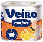 Туалетная бумага VEIRO Comfort 4шт 2сл с рисунком