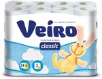 Бумага туалетная VEIRO Classic 24шт 2сл Белая