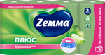 Туалетная бумага ZEMMA Плюс 8шт 2сл Яблоко